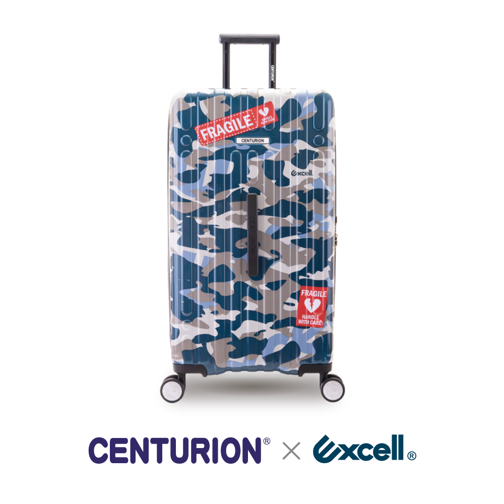 【Excell 臺灣非常】 高品質封箱工具 | CENTURION⨉Excell 聯名旅行箱,29吋 頭等艙 Excell 迷彩 胖胖箱