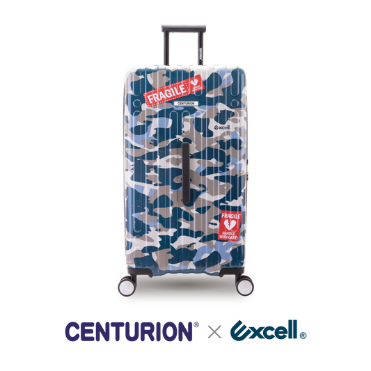 【Excell 臺灣非常】 高品質封箱工具 | CENTURION⨉Excell 聯名旅行箱,29吋 頭等艙 Excell 迷彩 胖胖箱