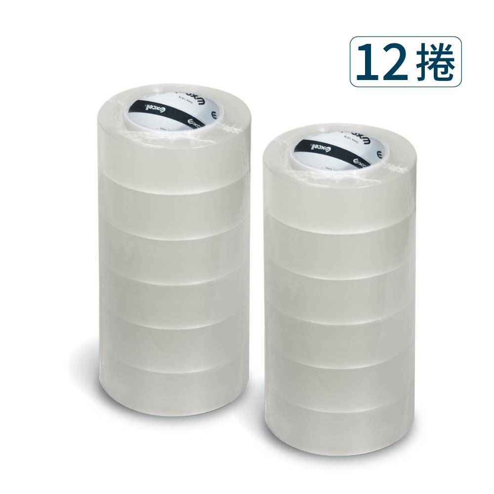 【Excell 臺灣非常】 高品質封箱工具 | 150M超黏透明封箱膠帶(12捲)商品圖