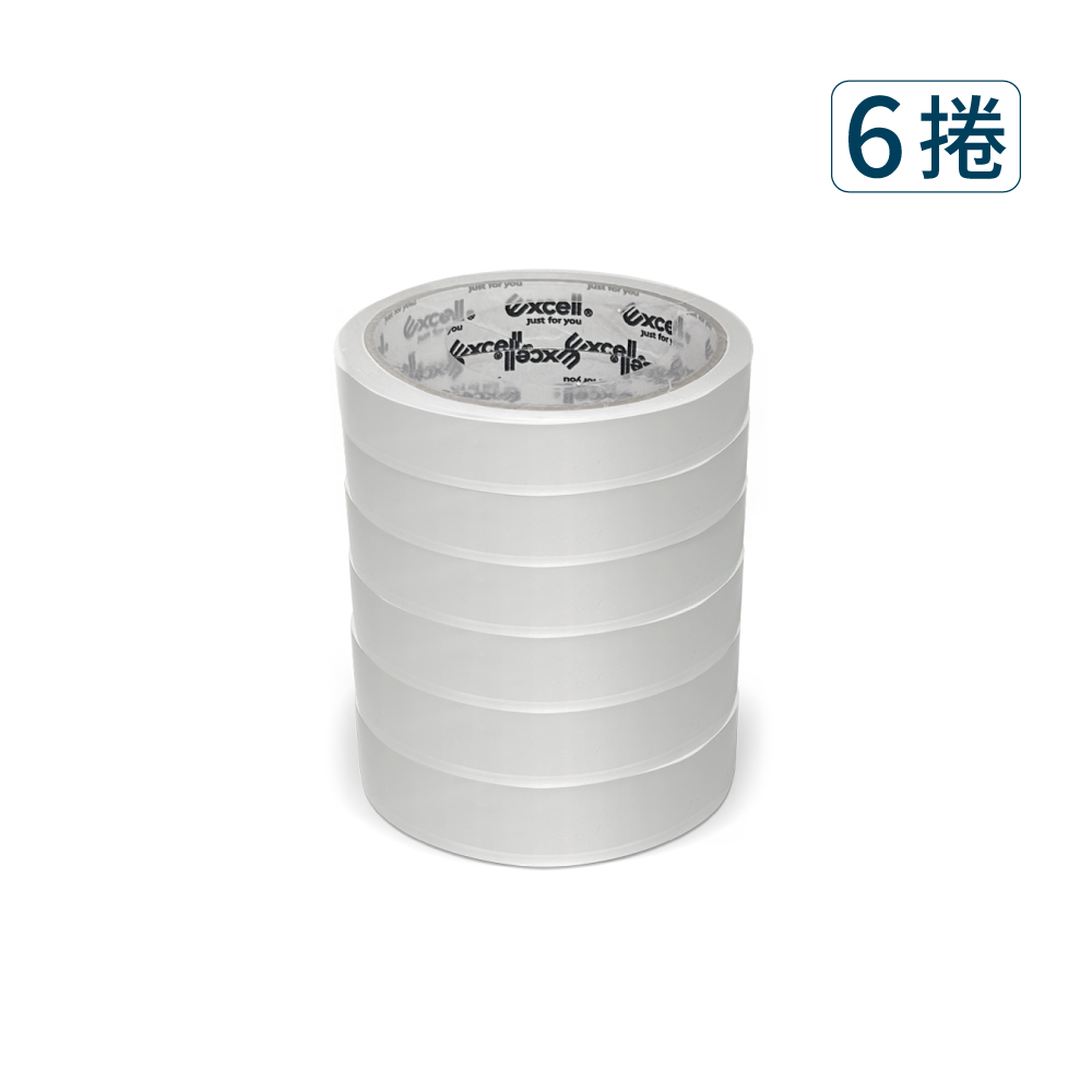 Excell Factory Inc 高品質封箱膠帶台 | 36M超黏透明文具膠帶(6捲),商品圖