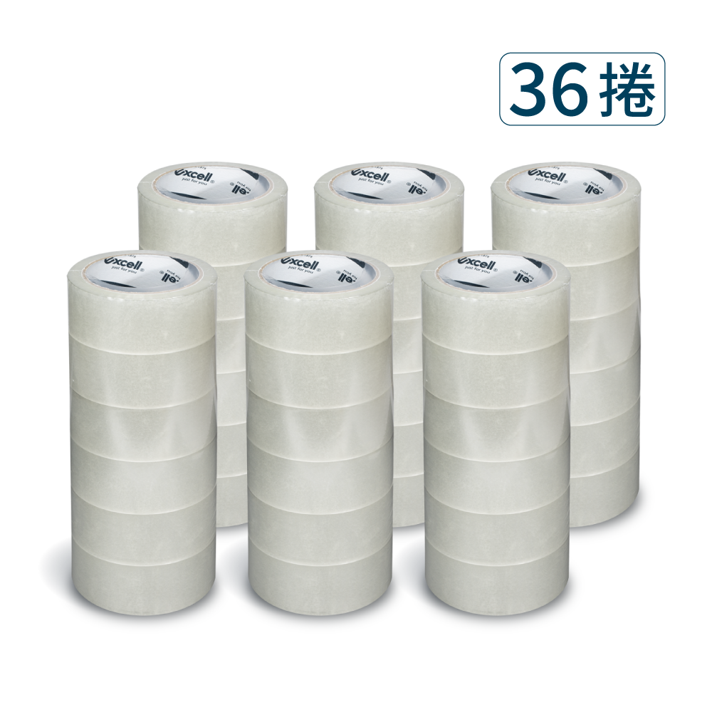 【Excell 臺灣非常】 高品質封箱工具 | 封箱膠帶50M超黏透明封箱膠帶(箱購36捲),產品圖