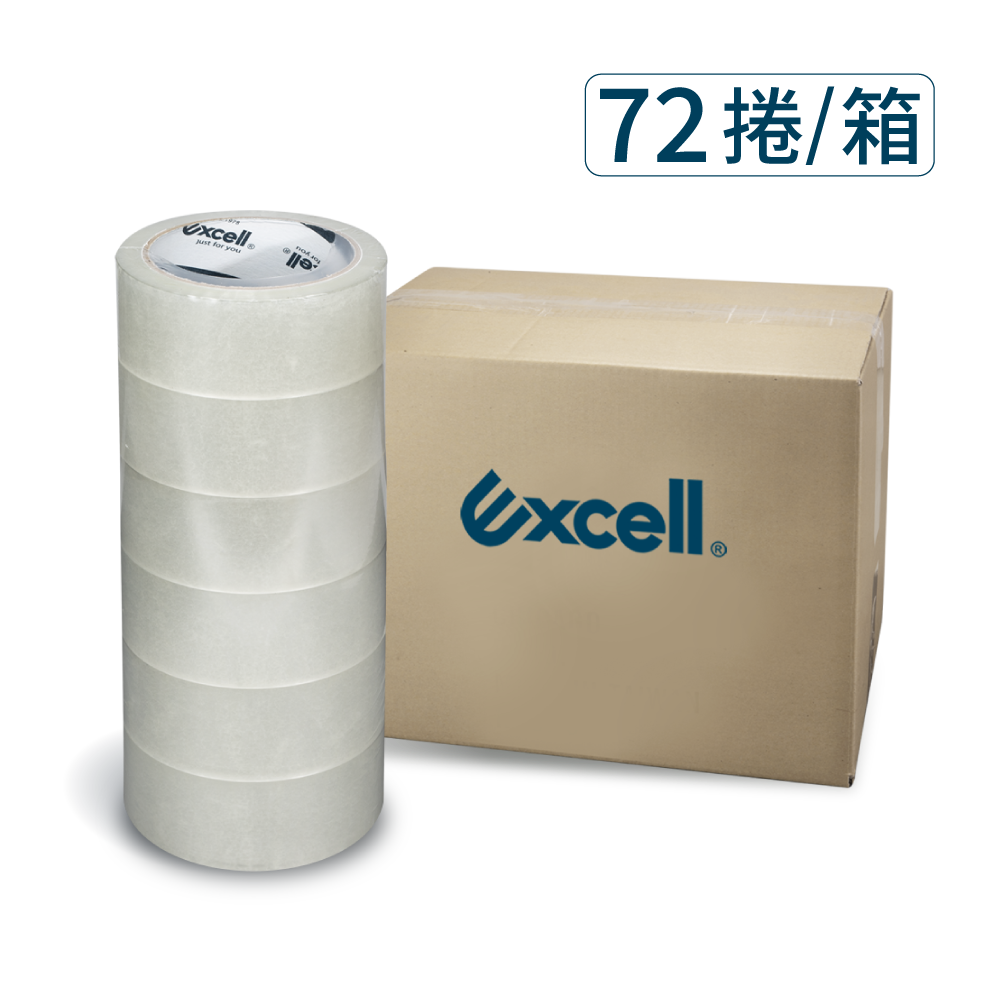 【Excell 臺灣非常】 高品質封箱工具 | 50M超黏透明封箱膠帶(箱購72捲)商品圖