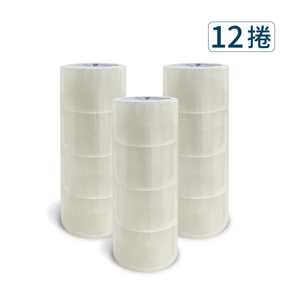 【Excell 臺灣非常】 高品質封箱工具 | 72mm加寬x50M超黏透明封箱膠帶(12捲)