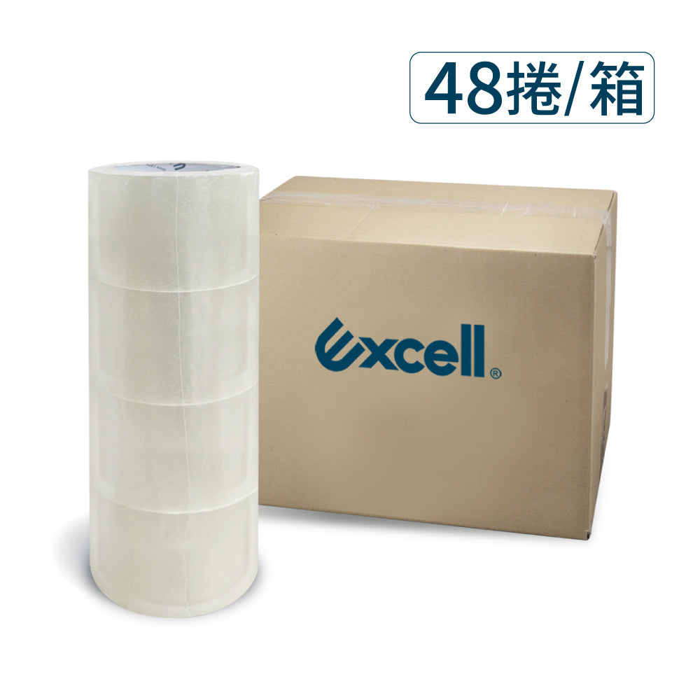 【Excell 臺灣非常】 高品質封箱工具 | 72mm加寬x50M超黏透明封箱膠帶(48捲)
