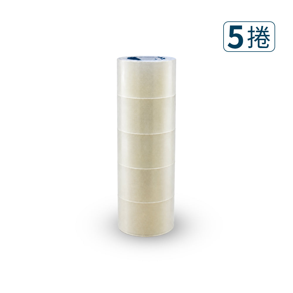 【Excell 臺灣非常】 高品質封箱工具 | Excell 60mm加寬OPP透明膠帶(5捲)：0.05mm加厚高抗拉水膠，單捲足重184g。3吋標準管芯，專為常溫紙箱高效封箱打包打造。