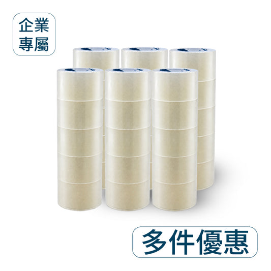 【Excell 臺灣非常】 高品質封箱工具 | 企業專屬優惠 品牌：Excell 60mm加寬OPP透明膠帶：0.05mm加厚高抗拉水膠，單捲足重184g。3吋標準管芯，專為常溫紙箱高效封箱打包打造。多件享優惠