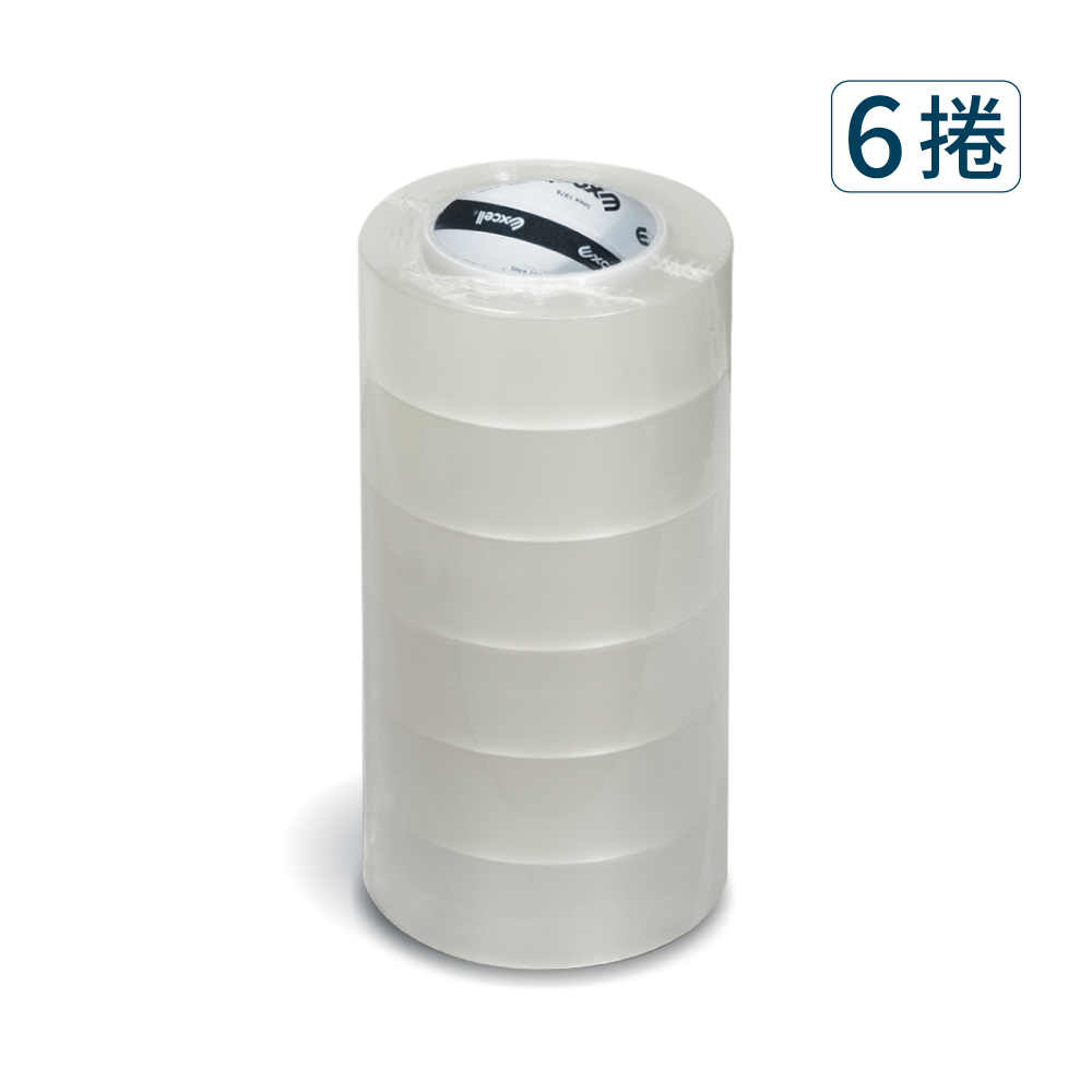 【Excell 臺灣非常】 高品質封箱工具 |  150M超黏透明封箱膠帶(6捲)商品圖