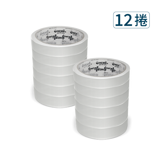 "Excell Factory Inc 高品質封箱膠帶台 | 36M超黏透明文具膠帶(12捲)，產品圖