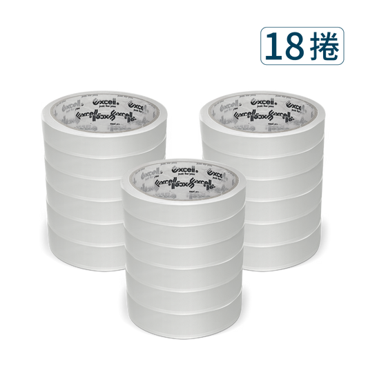 "Excell Factory Inc 高品質封箱膠帶台 | 36M超黏透明文具膠帶(18捲)，產品圖