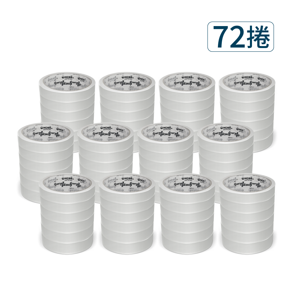 【Excell 臺灣非常】 高品質封箱工具 | 36M超黏透明文具膠帶(72捲)，產品圖