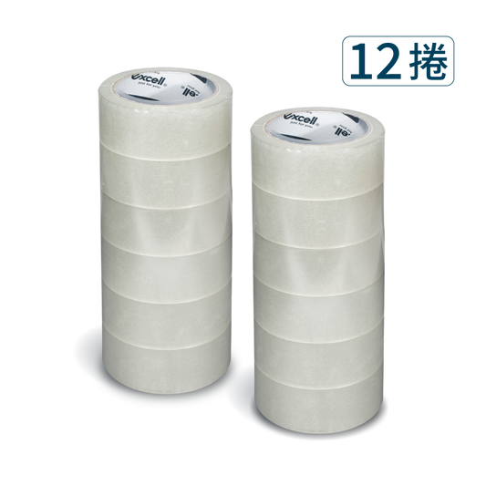 Excell Factory Inc 高品質封箱膠帶台 |  50M超黏透明封箱膠帶(箱購12捲)商品圖