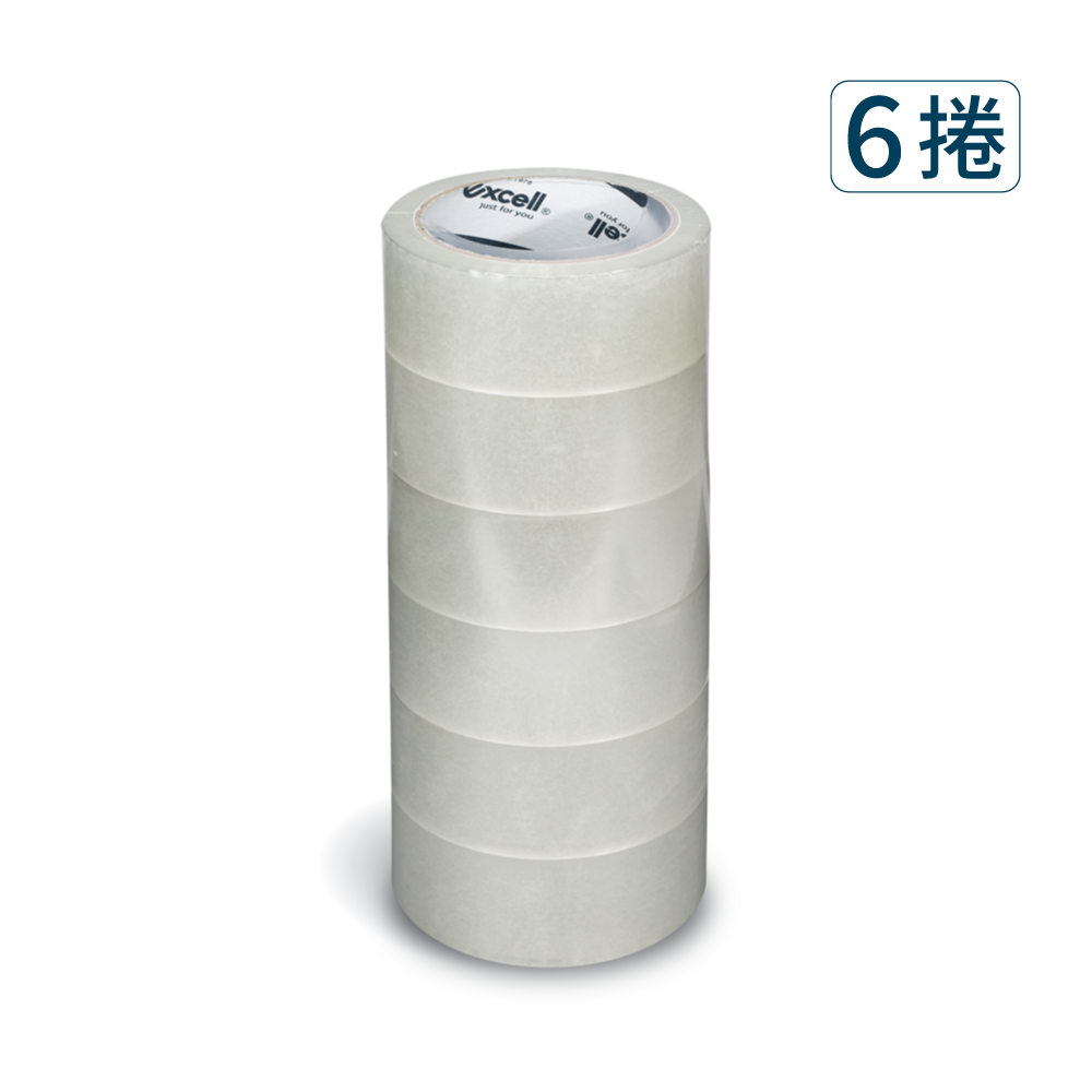 【Excell 臺灣非常】 高品質封箱工具 | 2吋寬OPP透明膠帶50M(6捲)