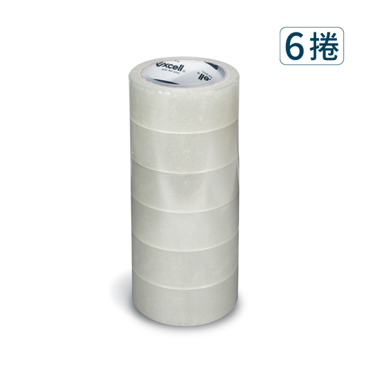 Excell Factory Inc 高品質封箱膠帶台 | 2吋寬OPP透明膠帶50M(6捲)